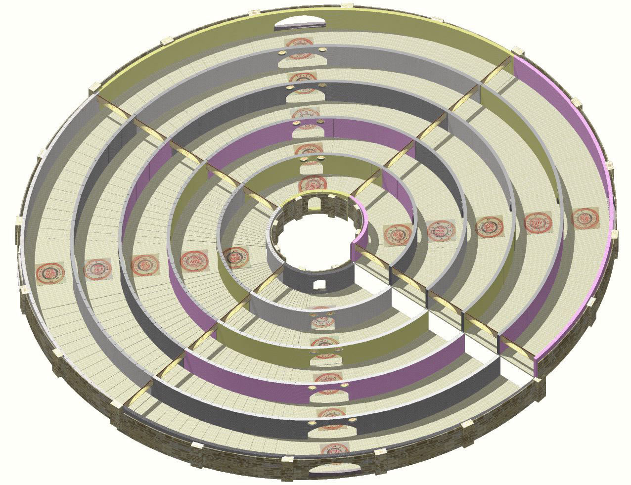 Labyrinth on the fundament of the Koukouzelian Wheel